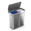 Simplehuman LINER POCKET RECYCLER Sensorowy Kosz na Śmieci 58 l Dwukomorowy Automatycznie Otwierany z Czujnikiem Głosu / Srebrny